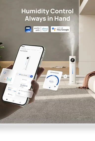 Smart Humidifier Large Room 700 ft², 100H Cool Mist Air Humidifiers for Bedroom — Air Moisture Control, Dreo