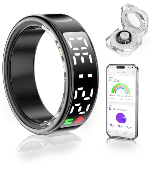 Smart Ring Health Tracker with Display Screen & Touch Button — Smart Rings