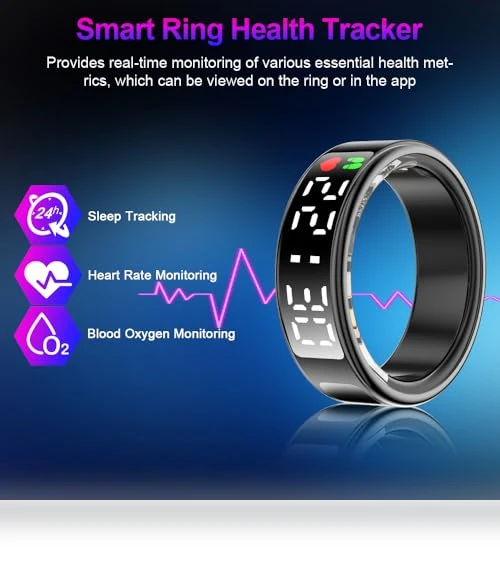 Smart Ring Health Tracker with Display Screen & Touch Button — Smart Rings