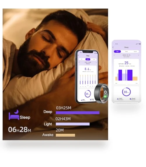 Smart Ring Health Tracker with Heart Rate and Sleep Monitoring — Smart Rings, JHYLJSH