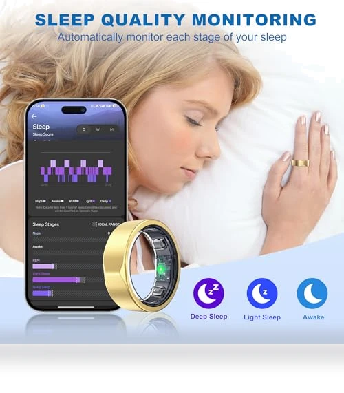 Smart Ring - Sleep & Activity Monitor with Heart Rate, Stress, SPO2 Tracker — Health & Fitness, SEEKZERO