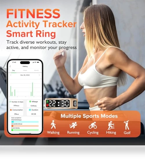 Smart Ring with LED Display, Health Tracker for Sport, Heart Rate, Sleep Monitoring — Smart Rings, Mefoma
