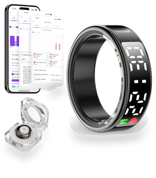 Smart Ring with LED Display, Health Tracker for Sports and Sleep Monitoring — Smartwatches, Mefoma