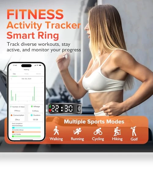Smart Ring with LED Display, Health Tracker for Sports and Sleep Monitoring — Smartwatches, Mefoma