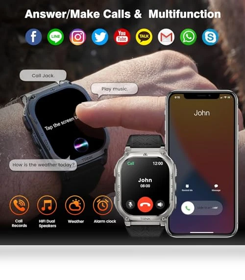 Smart Watch with 60 Days Battery, 5ATM Waterproof, AMOLED Display — Smartwatches, AMAZTIM