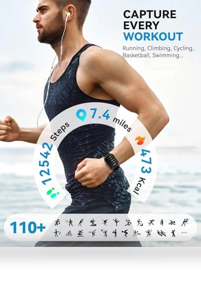 Smart Watch with Bluetooth Calls, Fitness Tracker, IP68 Waterproof — Smartwatches, Paybay