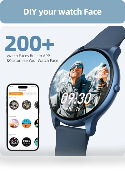 Smart Watch with Call Function, Fitness Tracker, Heart Rate Monitor, IP68 Waterproof — Smartwatches, Parsonver