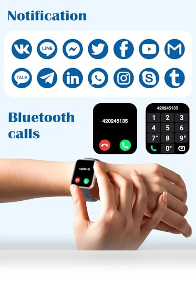 Smart Watch with Call Function, Fitness Tracker, Heart Rate Monitor — Smartwatches, RUIMEN