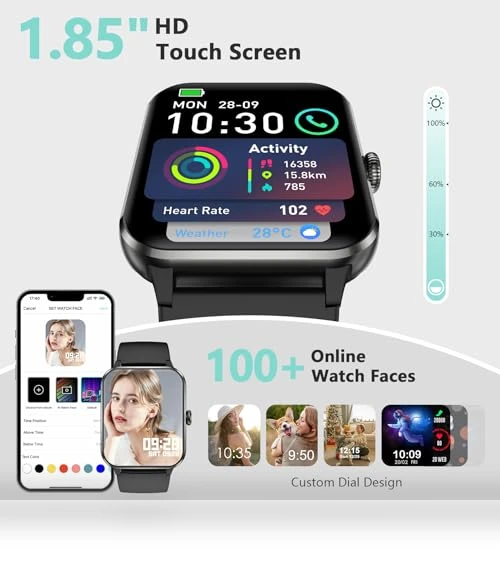 Smart Watch with Heart Rate Monitor, 100+ Sports Modes, IP68 Waterproof — Smartwatches, Blackview