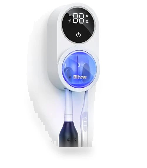 Toothbrush Cleaner & Holder with LED Smart Screen, Rechargeable — Travel Toothbrush Holders, Bitvae