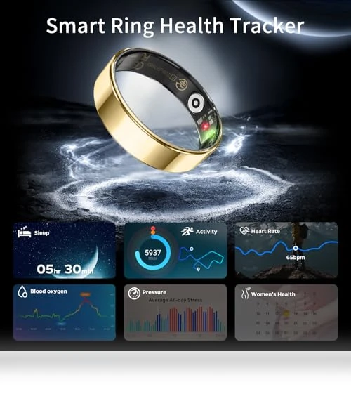Ultra-Thin Smart Ring Health Tracker with Heart Rate and Sleep Monitoring — Smartwatches, Yuehetian