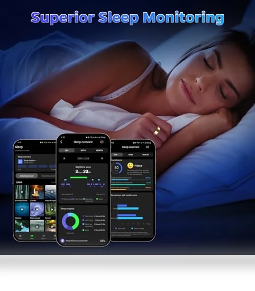 Ultra-Thin Smart Ring Health Tracker with Heart Rate and Sleep Monitoring — Smartwatches, Yuehetian