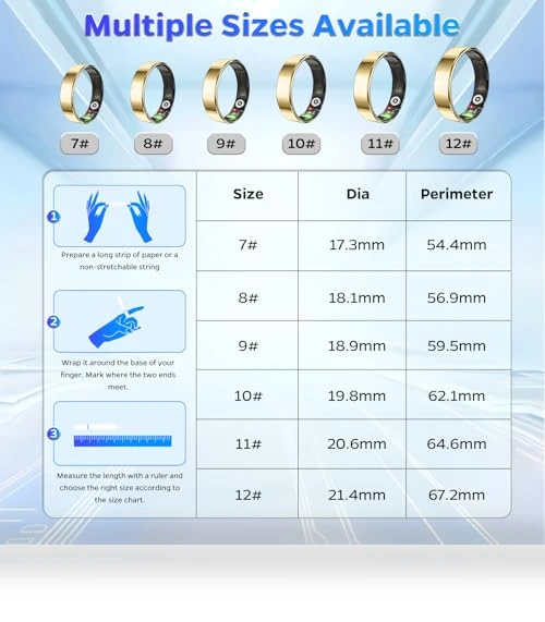 Ultra-Thin Smart Ring Health Tracker with Heart Rate and Sleep Monitoring — Smartwatches, Yuehetian