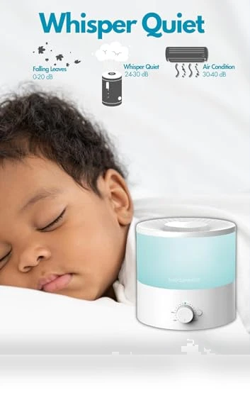 Ultrasonic Cool Mist Humidifier - 1.5L Capacity, Whisper-Quiet, Adjustable Mist, Auto Shut-Off — Air Moisturizers, MEGAWISE