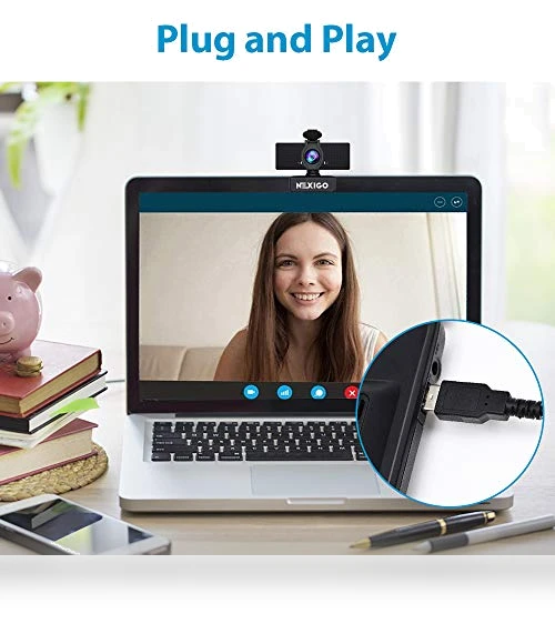 1080P Webcam with Microphone, Adjustable FOV, Zoom & Privacy Cover — Video Cameras, NexiGo