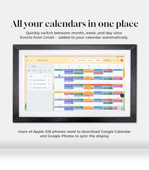 15.6" Wall Digital Calendar with Touchscreen, Smart Home Hub, and Voice Assistant — Television, Changing