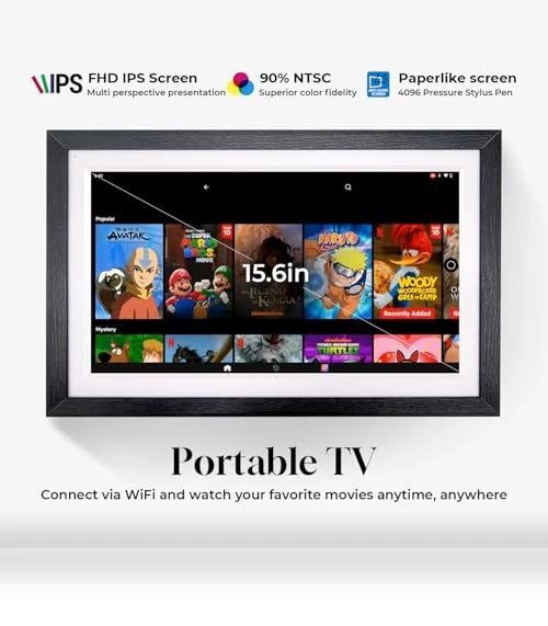 15.6" Wall Digital Calendar with Touchscreen, Smart Home Hub, and Voice Assistant — Television, Changing