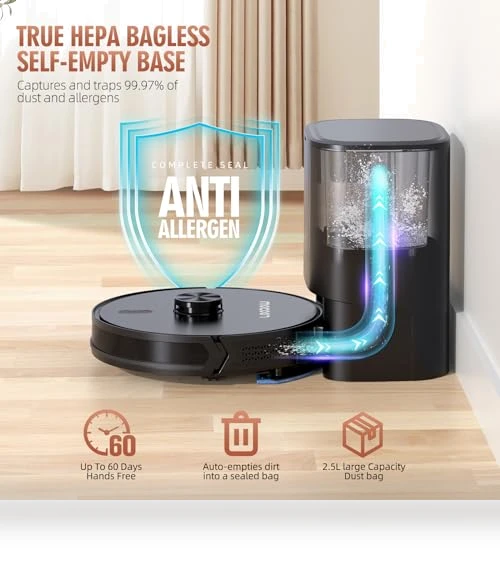3-in-1 Robot Vacuum and Mop Combo with Self Emptying Station — Smart Cleaning Robots, Loorow