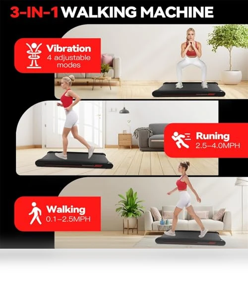 3 in 1 Under Desk Treadmill with APP and Vibration Pad — Vibration Plates, Sperax