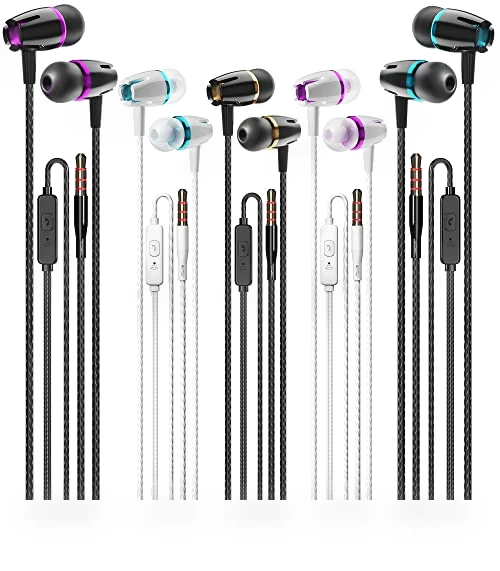 3 Pack Wired In-Ear Headphones with Microphone for iOS and Android — In-Ear Headphones, Kirababy