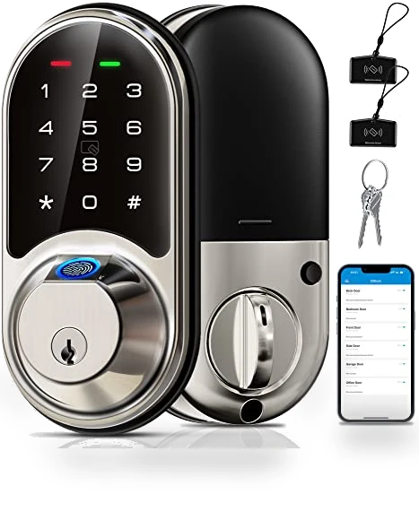 7-in-1 Smart Door Lock with Fingerprint, App Control, and Keypad — Keyless Entry, Veise