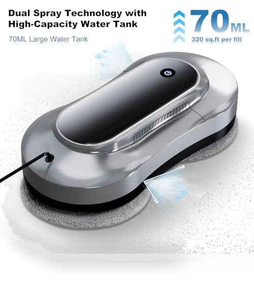AI Window Cleaning Robot with Auto Water Spray & Remote Control — Smart Cleaning Robots, eTRY