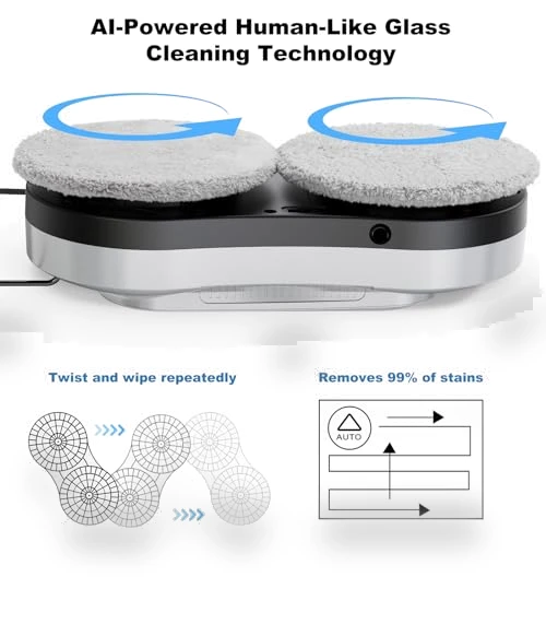 AI Window Cleaning Robot with Auto Water Spray & Remote Control — Smart Cleaning Robots, eTRY