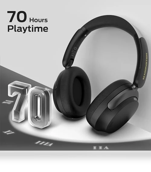ANC Active Noise Canceling Over Ear Wireless Headphones — In-Ear Headphones, MONSTER