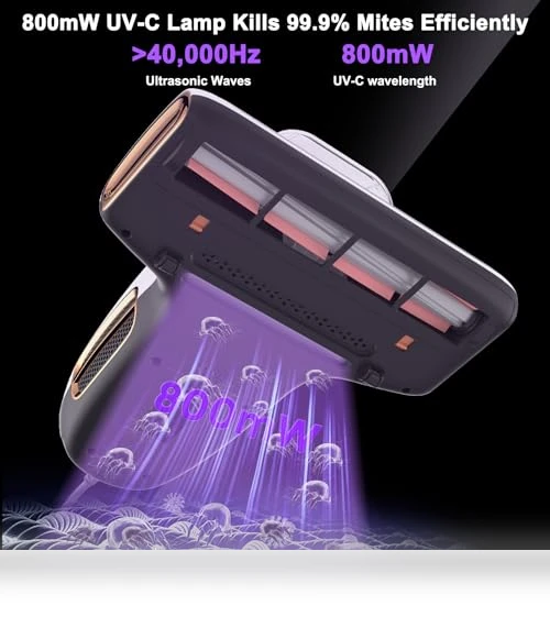 Bed Vacuum Cleaner with UV-C Light, 15Kpa Suction, 700W Powerful Double Cup Handheld Vacuums — Vacuums, JIGOO