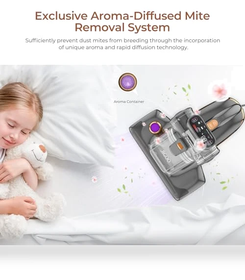 Bed Vacuum Cleaner with UV-C Light, 15Kpa Suction, 700W Powerful Double Cup Handheld Vacuums — Vacuums, JIGOO