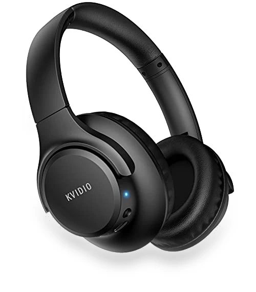 Bluetooth Headphones Over Ear, 65 Hours Playtime with Deep Bass — In-Ear Headphones, KVIDIO