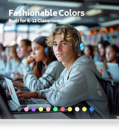 Classroom Headphones Bulk 10 Pack - Kids Wired Headphones with Microphone — In-Ear Headphones, AILIHEN