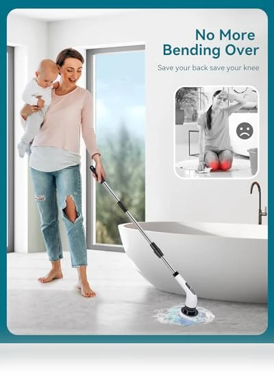 Cordless Electric Spin Scrubber for Bathroom Cleaning — Sweepers, Highyes
