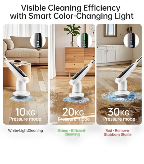 Cordless Electric Spin Scrubber with 8 Replaceable Heads — Brushes, DEPURE