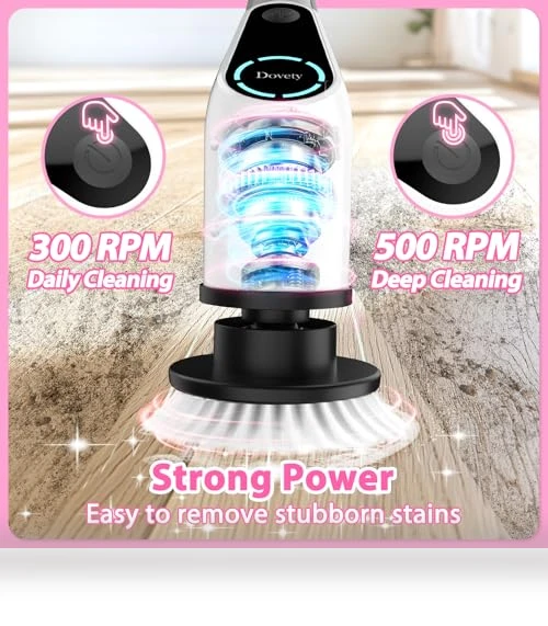 Cordless Electric Spin Scrubber with 8 Replaceable Brush Heads — Brushes, Dovety