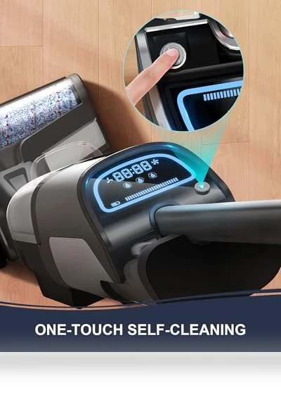 Cordless Wet Dry Vacuum Cleaner with Self-Cleaning, LCD Display, Voice Prompt — Vacuums, Stealth