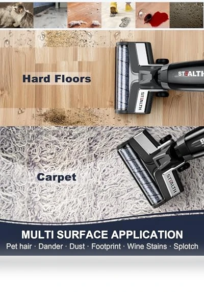 Cordless Wet Dry Vacuum Cleaner with Self-Cleaning, LCD Display, Voice Prompt — Vacuums, Stealth