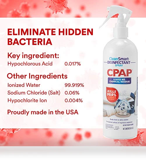 CPAP Disinfectant Spray, Kills 99.9% of Bacteria and Viruses, No Residue — CPAP Accessories, CleanSmart