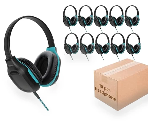 DropTech On-Ear Wired Headphones for Kids - 10 Pack — In-Ear Headphones, Gumdrop Cases