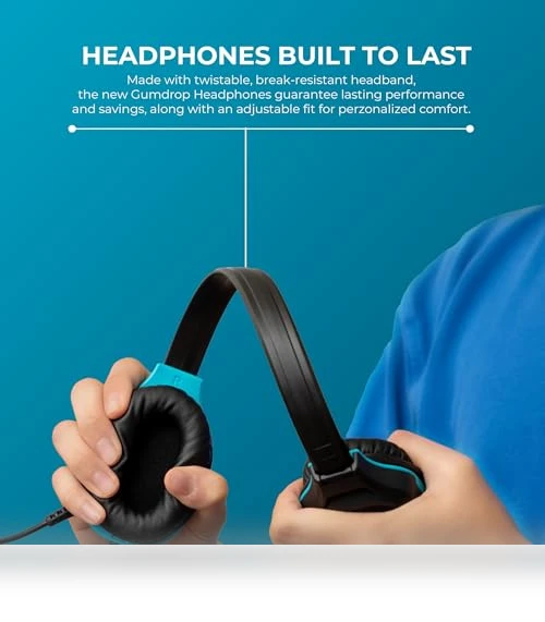 DropTech On-Ear Wired Headphones for Kids - 10 Pack — In-Ear Headphones, Gumdrop Cases