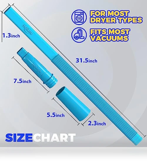 Dryer Vent Cleaner Kit with Vacuum Hose Attachment and Brush — Sweepers, Holikme