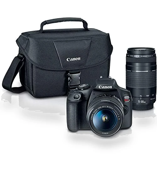 DSLR Camera with 2 Lens Kit, 24.1MP, Wi-Fi, NFC — Remote Controls, Canon