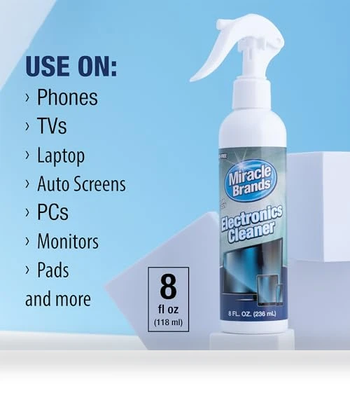 Electronics Cleaning Spray with Microfiber Towel - Safe for Screens & Devices — Cleaning & Repair, Miracle Brands