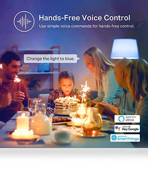 Full Color Changing Dimmable Smart WiFi Light Bulbs — LED, Kasa Smart