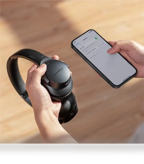 Hybrid Active Noise Cancelling Headphones, Wireless Over Ear Bluetooth Headphones, 60H Playtime, Hi-Res Audio, Deep Bass — Over-Ear Headphones, Anker