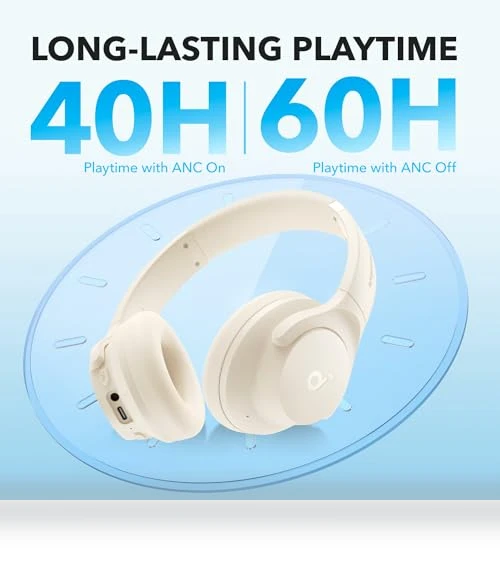 Hybrid Active Noise Cancelling Headphones, Wireless Over-Ear Bluetooth — Over-Ear Headphones, Anker