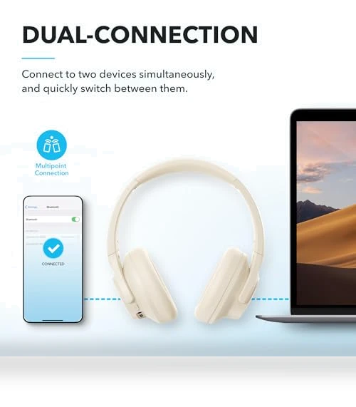 Hybrid Active Noise Cancelling Headphones, Wireless Over-Ear Bluetooth — Over-Ear Headphones, Anker