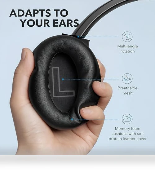Hybrid Active Noise Cancelling Headphones, Wireless Over Ear Bluetooth Headphones — Over-Ear Headphones, Anker