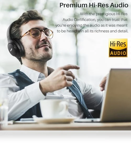 Hybrid Active Noise Cancelling Headphones, Wireless Over Ear Bluetooth Headset, 60H Playtime, Hi-Res Audio — In-Ear Headphones, TOZO