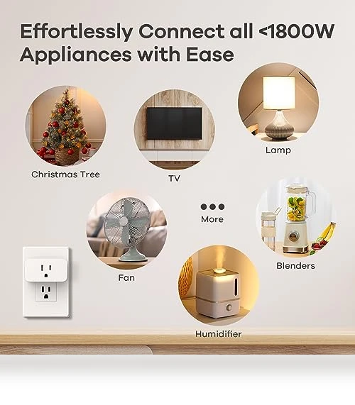 Matter Smart Plug, Works with Apple Home, Alexa, Google Home, SmartThings, 4 Pack — Smart Home Modules, Linkind